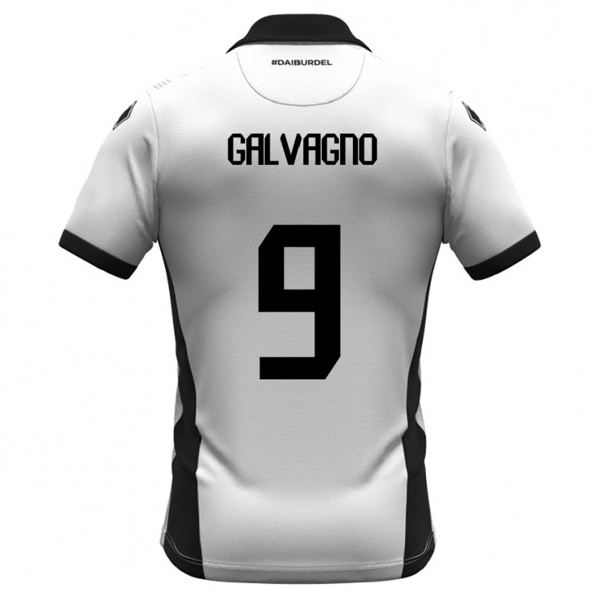 Danxen Kinderen Filippo Galvagno #9 Wit Zwart Oranje Thuisshirt Thuistenue 2025/26 T-Shirt