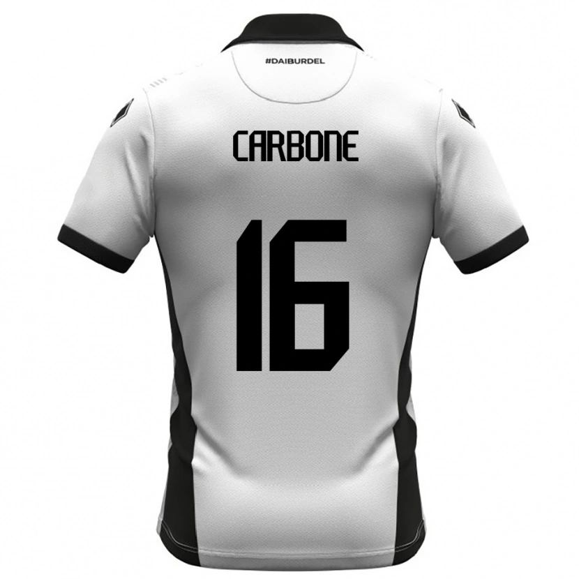 Danxen Kinderen Andrea Carbone #16 Wit Zwart Oranje Thuisshirt Thuistenue 2025/26 T-Shirt
