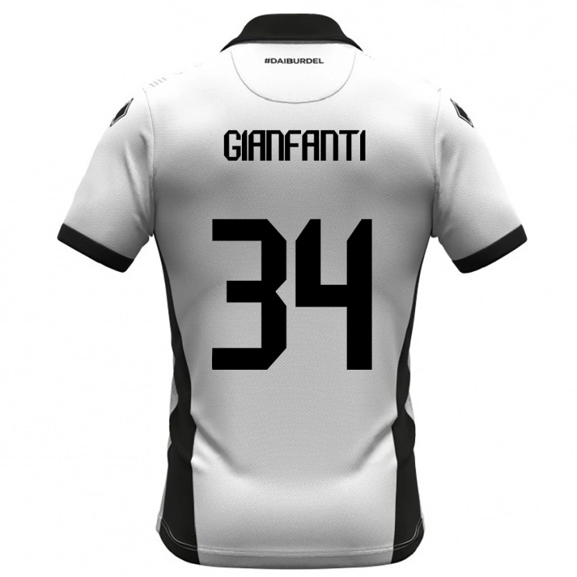 Danxen Kinderen Simone Gianfanti #34 Wit Zwart Oranje Thuisshirt Thuistenue 2025/26 T-Shirt
