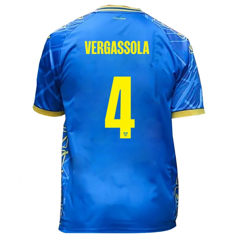 Danxen Kinderen Alessandro Vergassola #4 Hemelsblauw Geel Thuisshirt Thuistenue 2025/26 T-Shirt