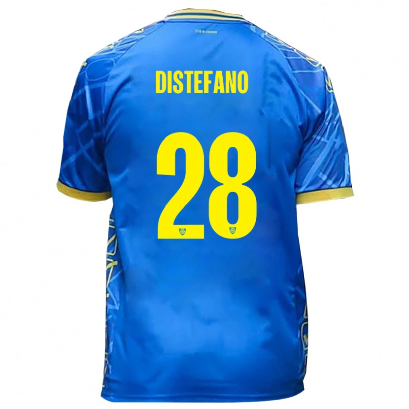 Danxen Kinderen Filippo Distefano #28 Hemelsblauw Geel Thuisshirt Thuistenue 2025/26 T-Shirt