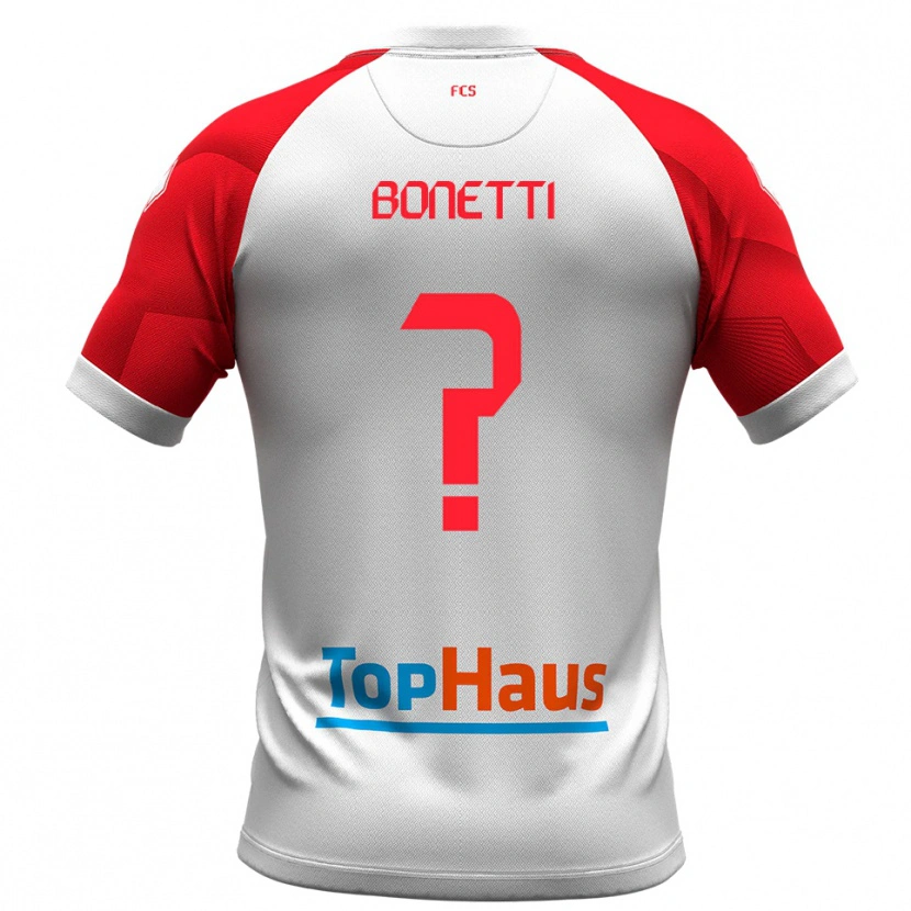 Danxen Kinderen Leonardo Bonetti #0 Wit Rood Thuisshirt Thuistenue 2025/26 T-Shirt