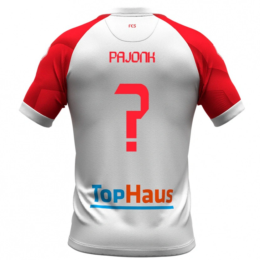 Danxen Kinderen Max Pajonk #0 Wit Rood Thuisshirt Thuistenue 2025/26 T-Shirt