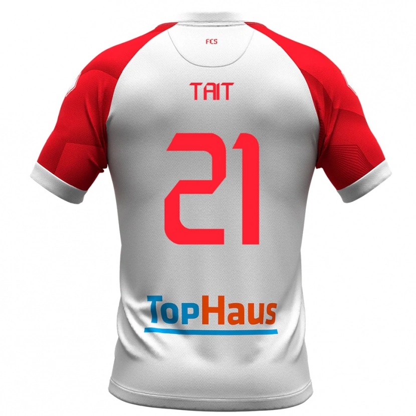 Danxen Kinderen Fabian Tait #21 Wit Rood Thuisshirt Thuistenue 2025/26 T-Shirt