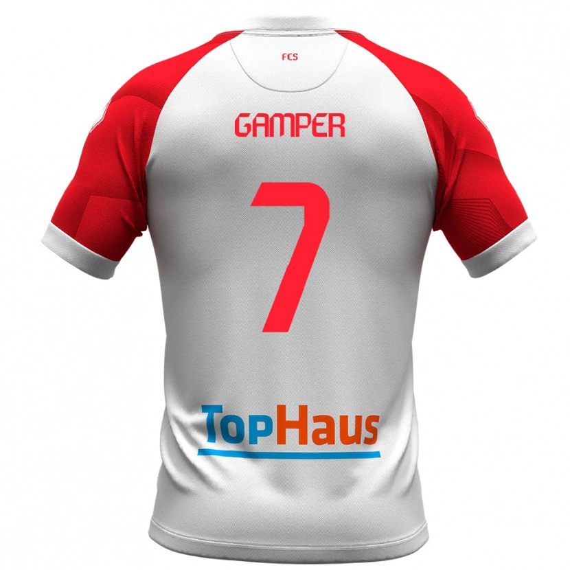 Danxen Kinderen Hannes Gamper #7 Wit Rood Thuisshirt Thuistenue 2025/26 T-Shirt