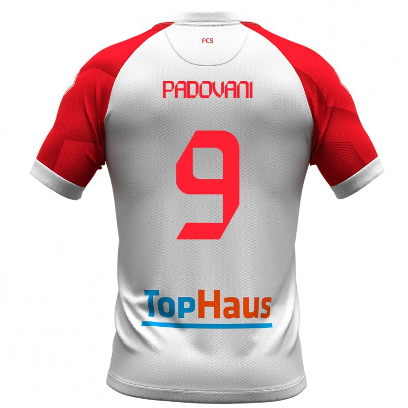 Danxen Kinderen Simone Padovani #9 Wit Rood Thuisshirt Thuistenue 2025/26 T-Shirt