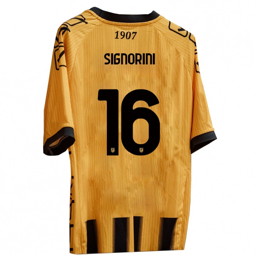 Danxen Kinderen Alessandro Signorini #16 Geel Zwart Thuisshirt Thuistenue 2025/26 T-Shirt