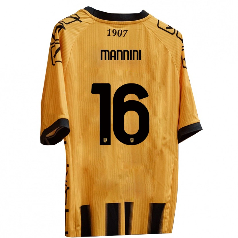 Danxen Kinderen Mattia Mannini #16 Geel Zwart Thuisshirt Thuistenue 2025/26 T-Shirt