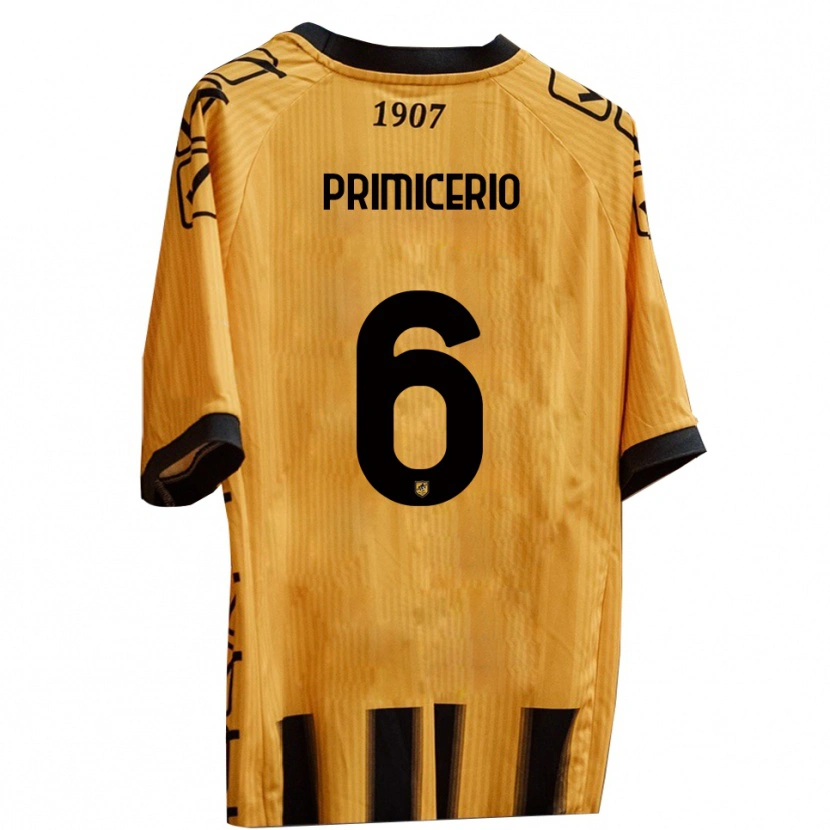 Danxen Kinderen Antonio Primicerio #6 Geel Zwart Thuisshirt Thuistenue 2025/26 T-Shirt