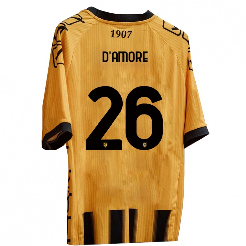 Danxen Kinderen Francesco D'amore #26 Geel Zwart Thuisshirt Thuistenue 2025/26 T-Shirt