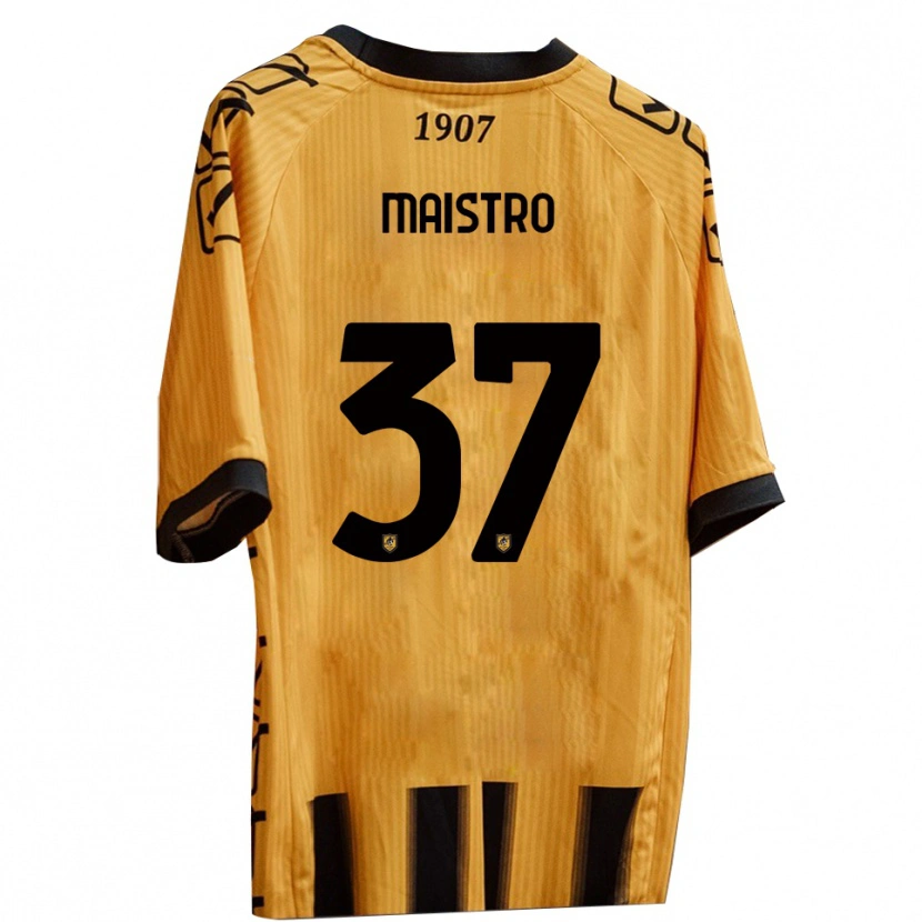 Danxen Kinderen Fabio Maistro #37 Geel Zwart Thuisshirt Thuistenue 2025/26 T-Shirt