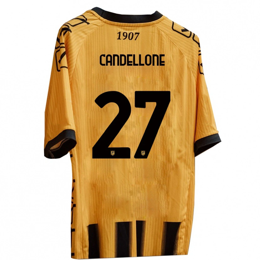 Danxen Kinderen Leonardo Candellone #27 Geel Zwart Thuisshirt Thuistenue 2025/26 T-Shirt