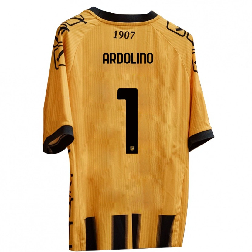 Danxen Kinderen Antonio Ardolino #1 Geel Zwart Thuisshirt Thuistenue 2025/26 T-Shirt