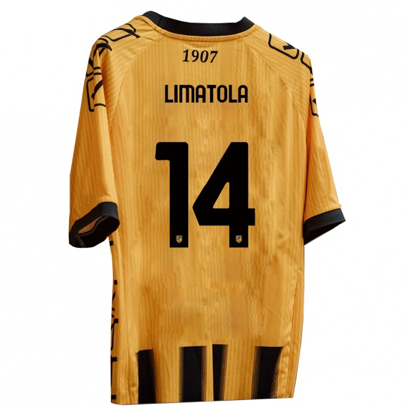 Danxen Kinderen Luigi Limatola #14 Geel Zwart Thuisshirt Thuistenue 2025/26 T-Shirt