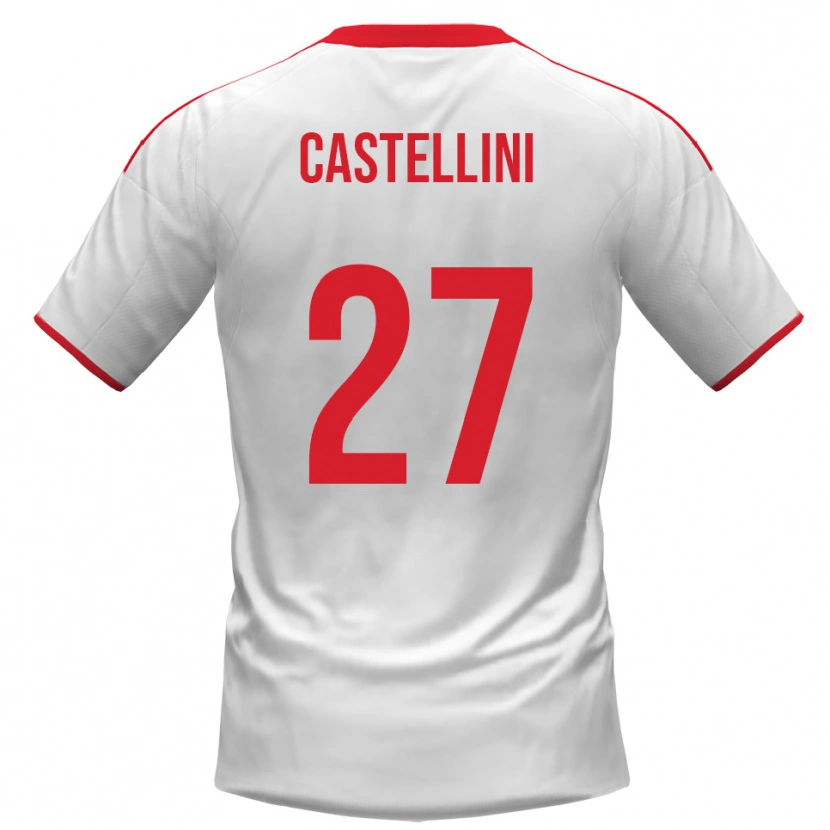 Danxen Kinderen Alessio Castellini #27 Wit Rood Thuisshirt Thuistenue 2025/26 T-Shirt