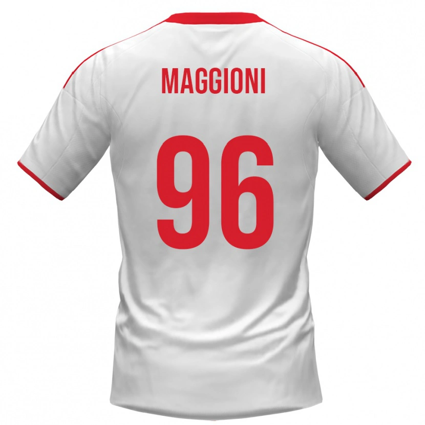 Danxen Kinderen Tommaso Maggioni #96 Wit Rood Thuisshirt Thuistenue 2025/26 T-Shirt