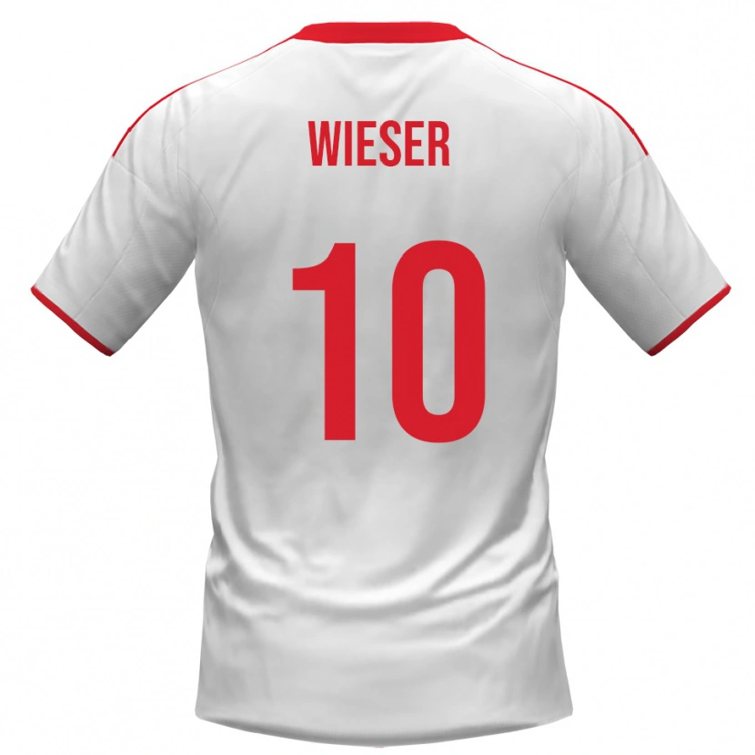 Danxen Kinderen David Wieser #10 Wit Rood Thuisshirt Thuistenue 2025/26 T-Shirt