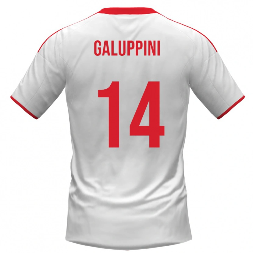 Danxen Kinderen Francesco Galuppini #14 Wit Rood Thuisshirt Thuistenue 2025/26 T-Shirt