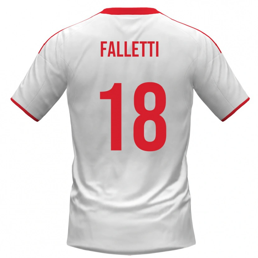 Danxen Kinderen César Falletti #18 Wit Rood Thuisshirt Thuistenue 2025/26 T-Shirt
