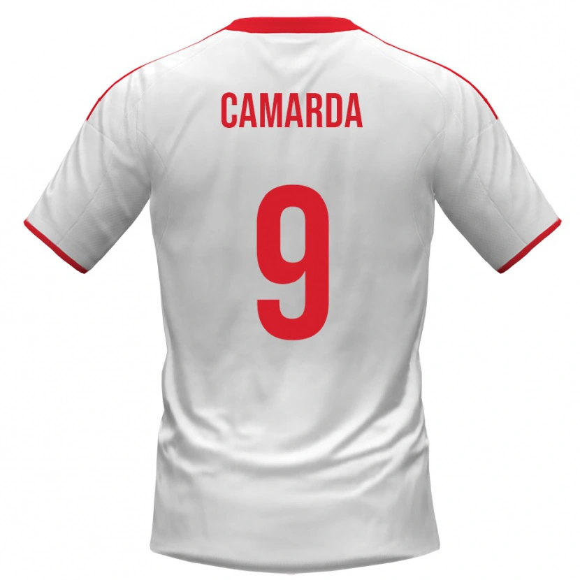 Danxen Kinderen Nicolò Camarda #9 Wit Rood Thuisshirt Thuistenue 2025/26 T-Shirt