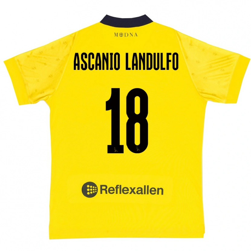 Danxen Kinderen Gabriele Ascanio Landulfo #18 Geel Donkerblauw Thuisshirt Thuistenue 2025/26 T-Shirt