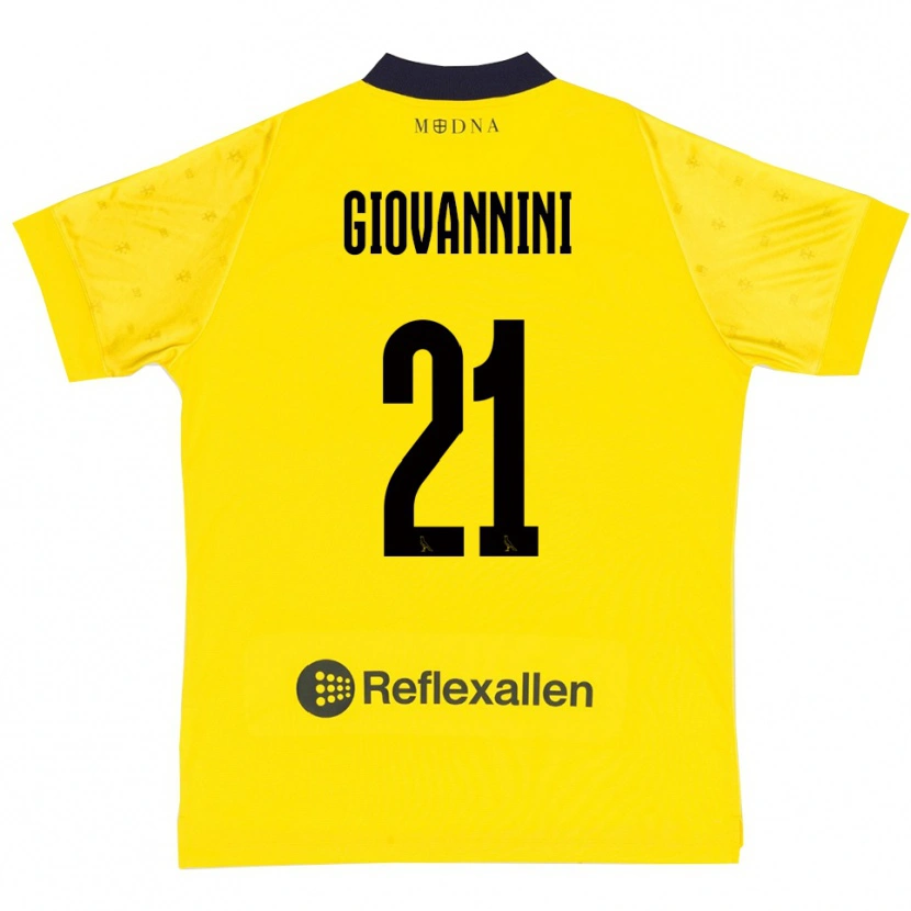 Danxen Kinderen Romeo Giovannini #21 Geel Donkerblauw Thuisshirt Thuistenue 2025/26 T-Shirt