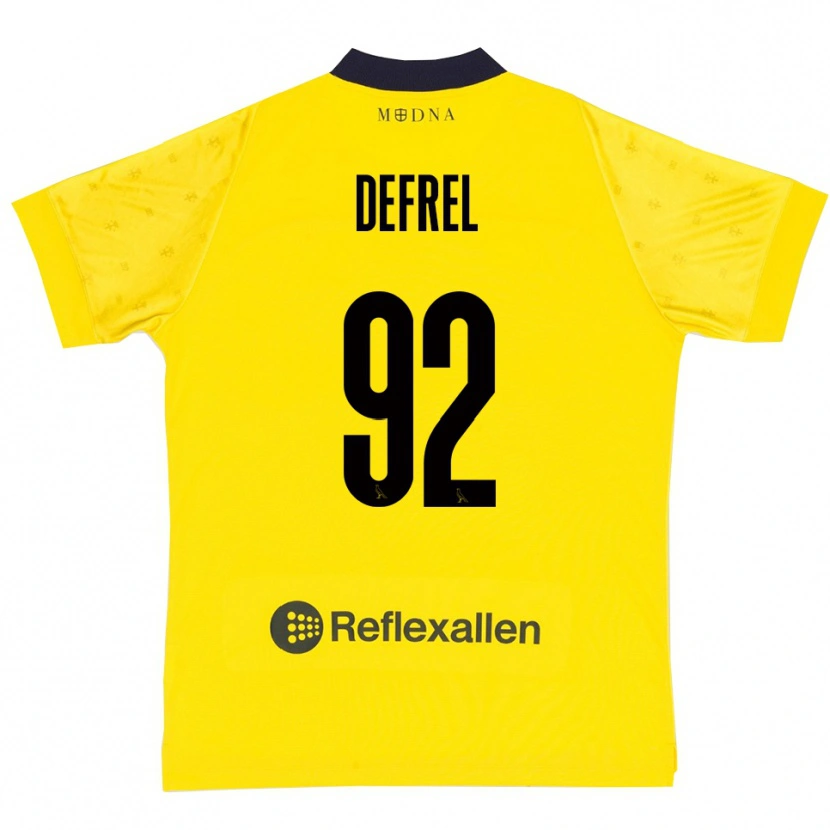 Danxen Kinderen Grégoire Defrel #92 Geel Donkerblauw Thuisshirt Thuistenue 2025/26 T-Shirt
