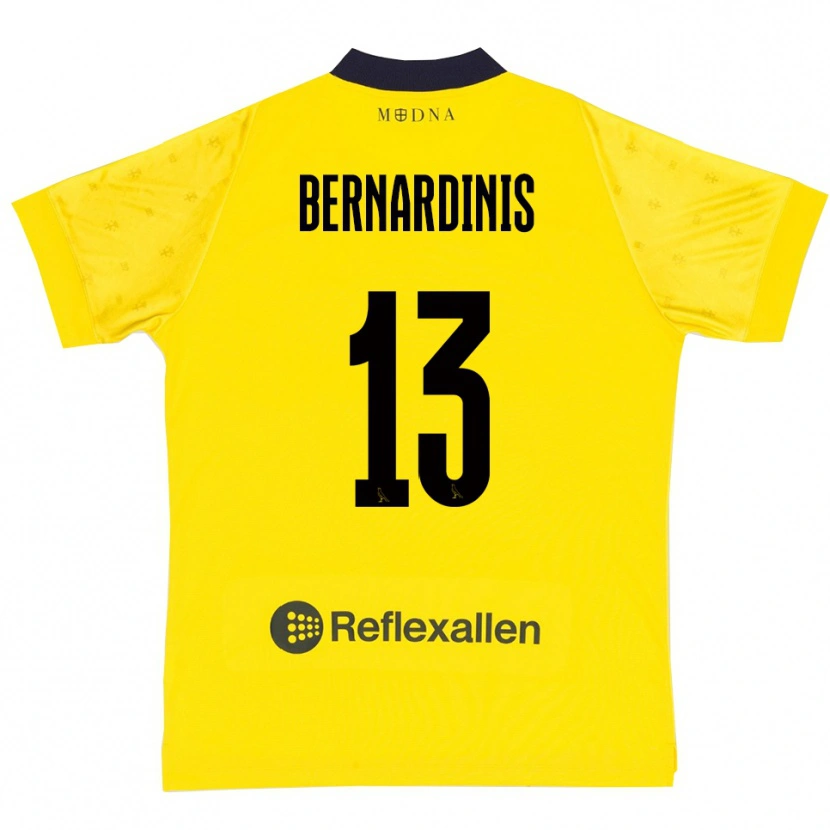 Danxen Kinderen Riccardo Bernardinis #13 Geel Donkerblauw Thuisshirt Thuistenue 2025/26 T-Shirt