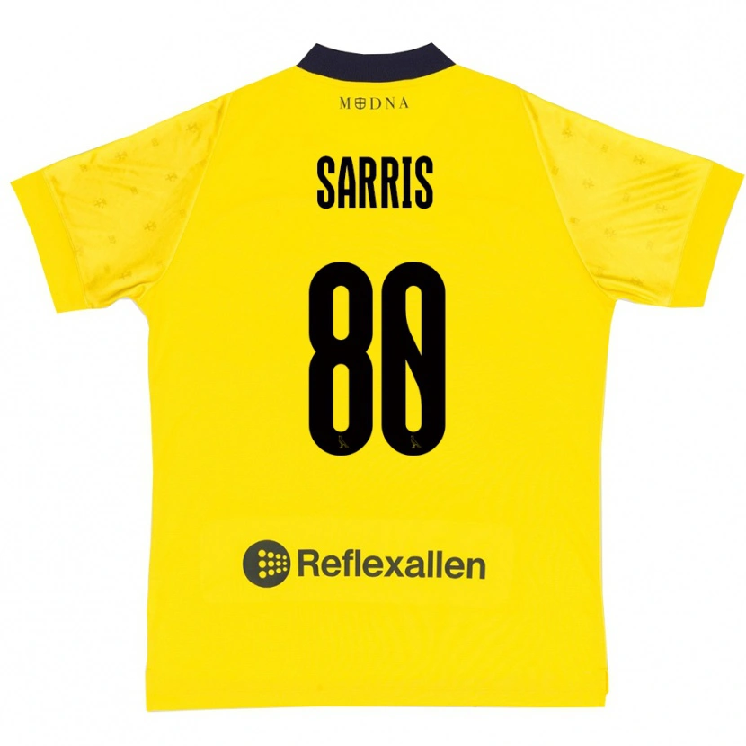 Danxen Kinderen Ioannis Sarris #80 Geel Donkerblauw Thuisshirt Thuistenue 2025/26 T-Shirt