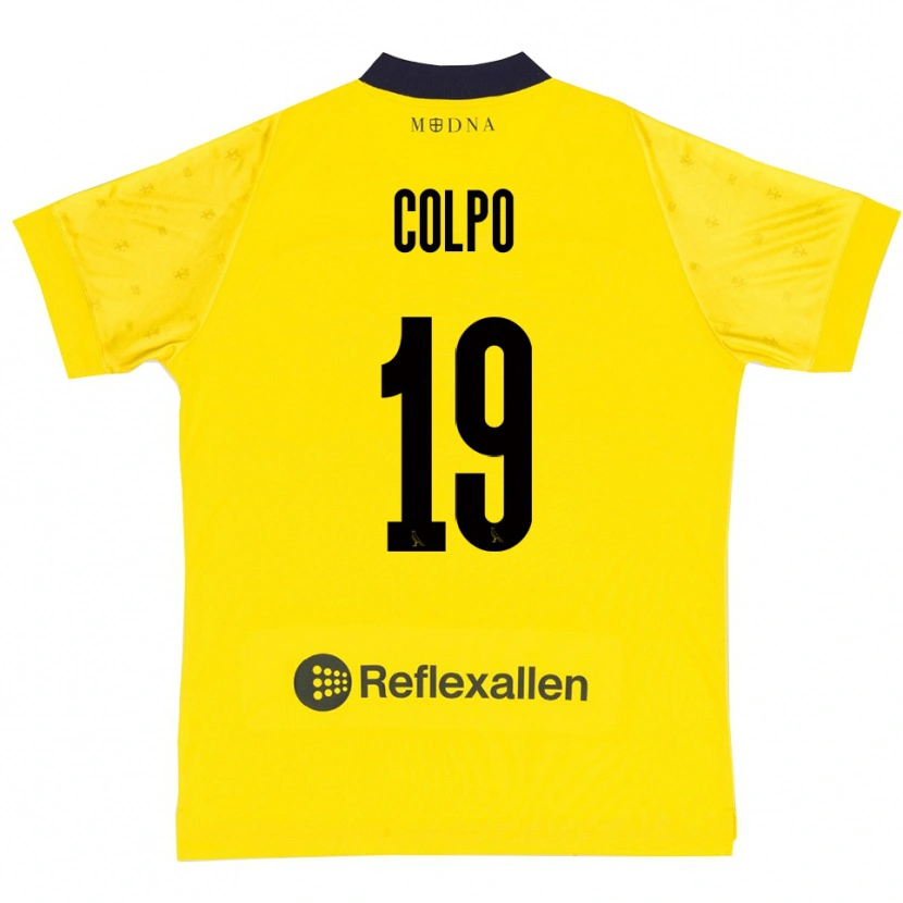 Danxen Kinderen Edoardo Colpo #19 Geel Donkerblauw Thuisshirt Thuistenue 2025/26 T-Shirt