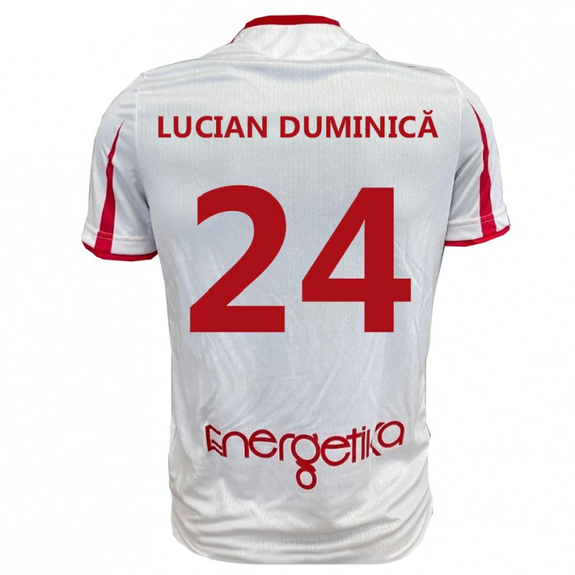 Danxen Kinderen Nicolae Lucian Duminică #24 Wit Rood Thuisshirt Thuistenue 2025/26 T-Shirt