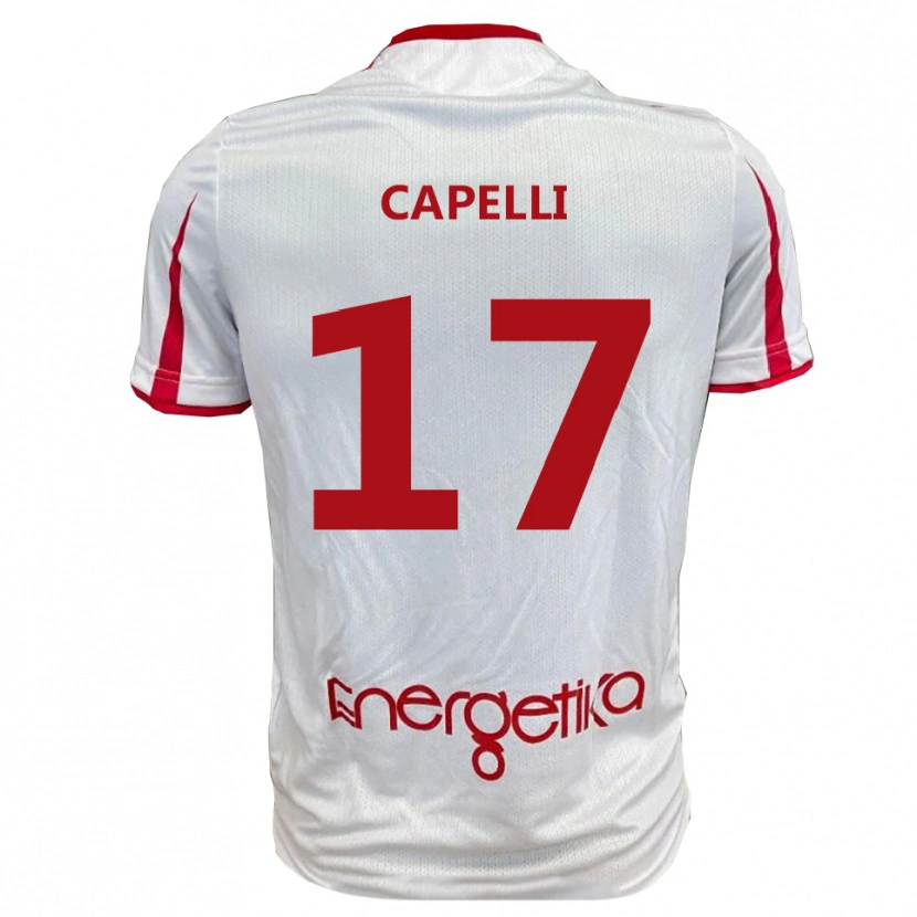 Danxen Kinderen Alessandro Capelli #17 Wit Rood Thuisshirt Thuistenue 2025/26 T-Shirt