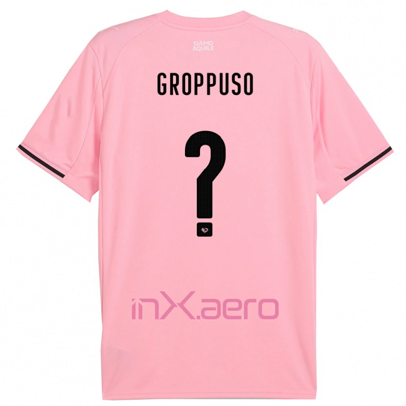 Danxen Kinderen Gabriele Groppuso #0 Roze Zwart Thuisshirt Thuistenue 2025/26 T-Shirt