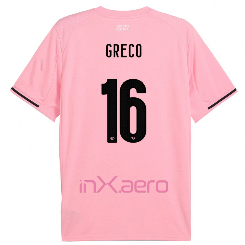 Danxen Kinderen Riccardo Greco #16 Roze Zwart Thuisshirt Thuistenue 2025/26 T-Shirt