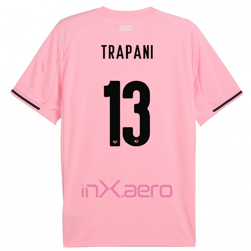Danxen Kinderen Nicolò Trapani #13 Roze Zwart Thuisshirt Thuistenue 2025/26 T-Shirt