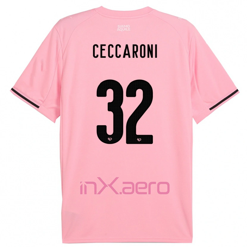 Danxen Kinderen Pietro Ceccaroni #32 Roze Zwart Thuisshirt Thuistenue 2025/26 T-Shirt