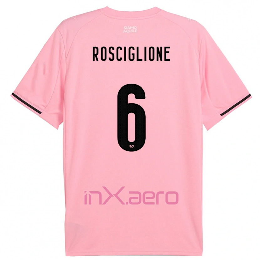 Danxen Kinderen Davide Rosciglione #6 Roze Zwart Thuisshirt Thuistenue 2025/26 T-Shirt