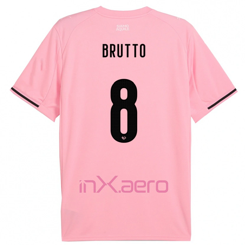 Danxen Kinderen Valerio Brutto #8 Roze Zwart Thuisshirt Thuistenue 2025/26 T-Shirt