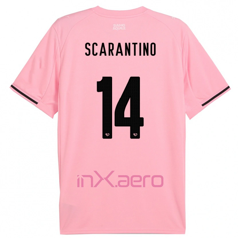 Danxen Kinderen Giorgio Scarantino #14 Roze Zwart Thuisshirt Thuistenue 2025/26 T-Shirt