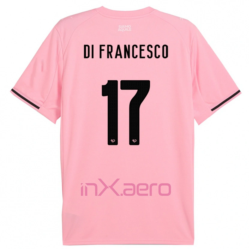 Danxen Kinderen Federico Di Francesco #17 Roze Zwart Thuisshirt Thuistenue 2025/26 T-Shirt