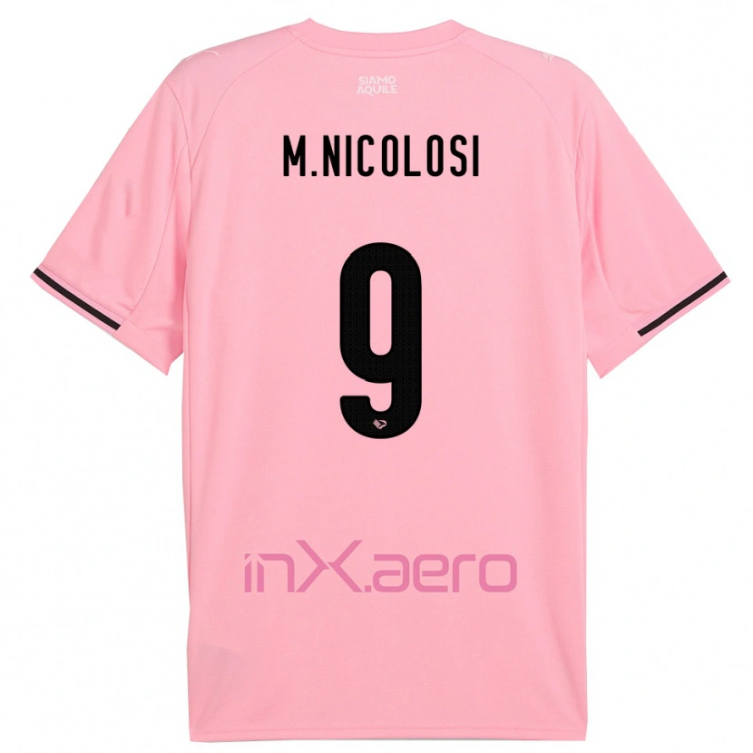 Danxen Kinderen Maurizio Nicolosi #9 Roze Zwart Thuisshirt Thuistenue 2025/26 T-Shirt