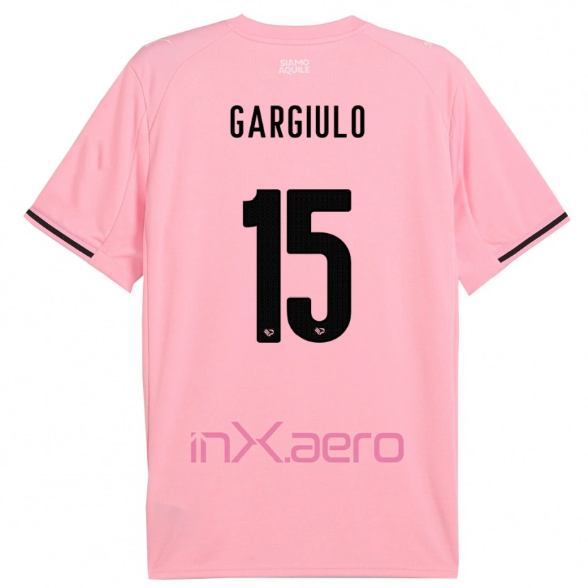 Danxen Kinderen Francesco Gargiulo #15 Roze Zwart Thuisshirt Thuistenue 2025/26 T-Shirt