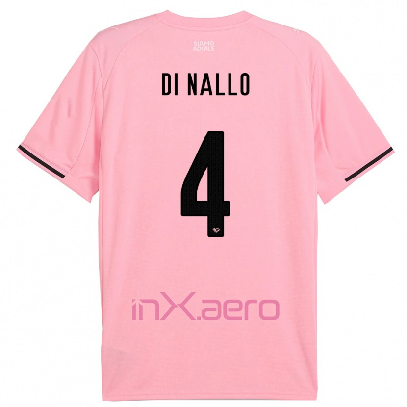 Danxen Kinderen Federico Di Nallo #4 Roze Zwart Thuisshirt Thuistenue 2025/26 T-Shirt