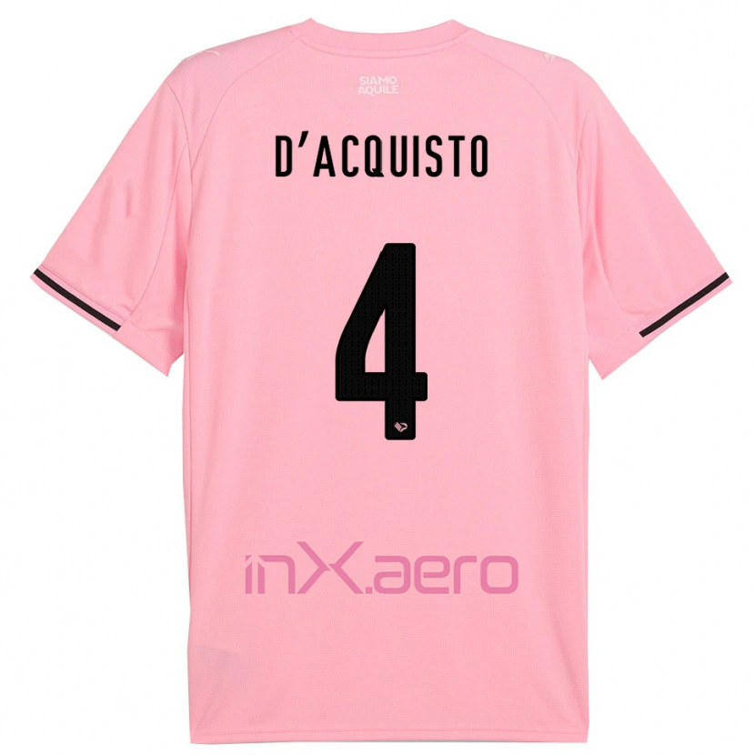 Danxen Kinderen Giovanni D'acquisto #4 Roze Zwart Thuisshirt Thuistenue 2025/26 T-Shirt