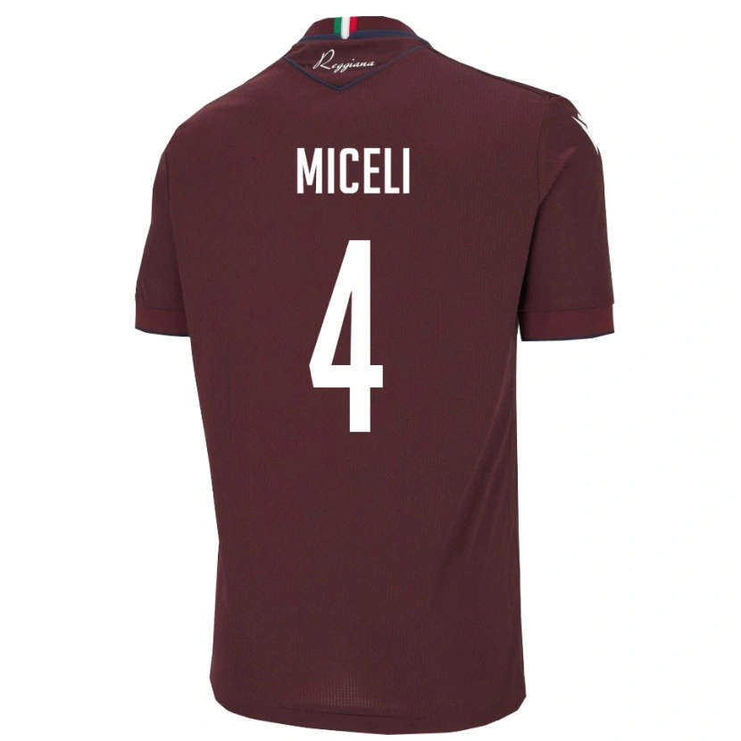 Danxen Kinderen Leonardo Miceli #4 Bourgondië Wit Thuisshirt Thuistenue 2025/26 T-Shirt