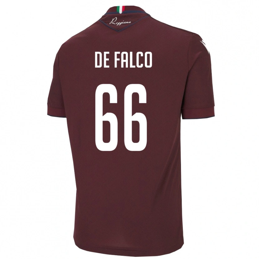 Danxen Kinderen Cristian De Falco #66 Bourgondië Wit Thuisshirt Thuistenue 2025/26 T-Shirt