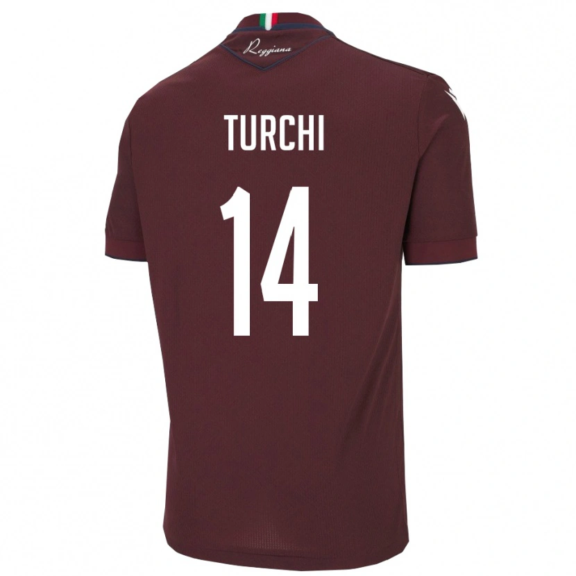Danxen Kinderen Nicolò Turchi #14 Bourgondië Wit Thuisshirt Thuistenue 2025/26 T-Shirt