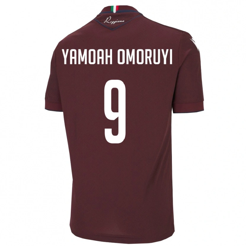 Danxen Kinderen Jeremiah Yamoah Omoruyi #9 Bourgondië Wit Thuisshirt Thuistenue 2025/26 T-Shirt