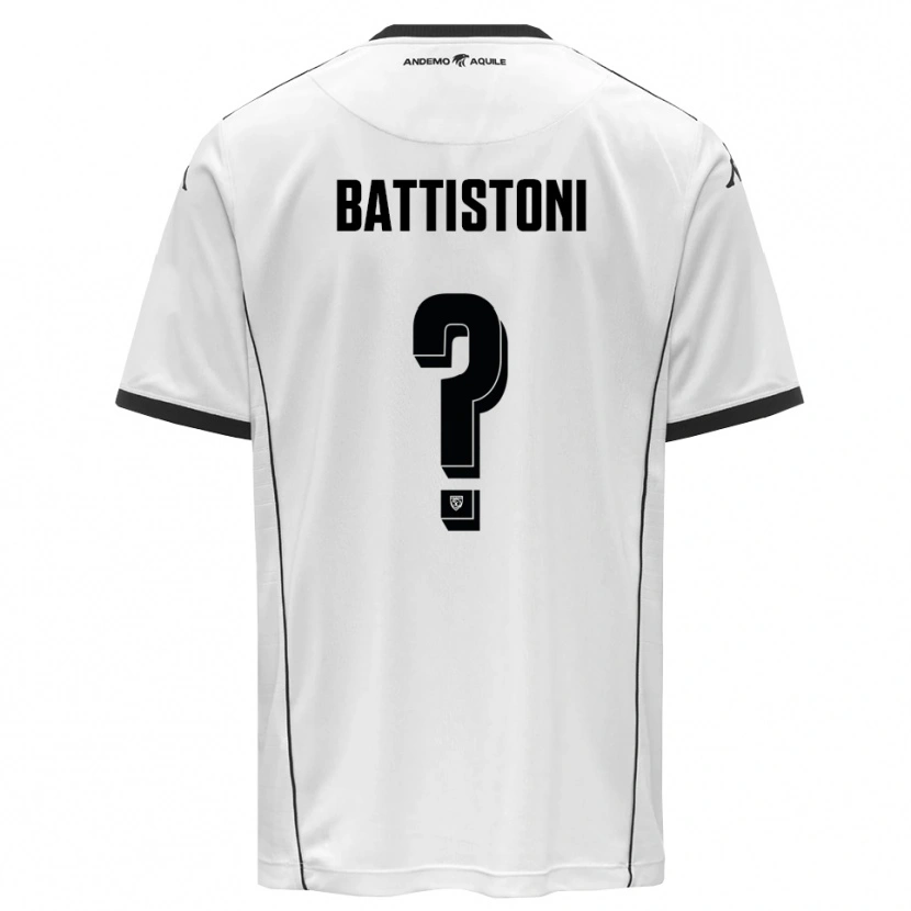 Danxen Kinderen Gabriele Battistoni #0 Wit Zwart Thuisshirt Thuistenue 2025/26 T-Shirt
