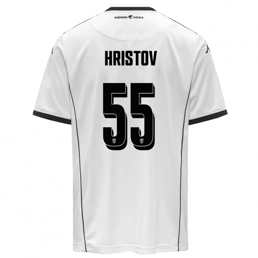 Danxen Kinderen Petko Hristov #55 Wit Zwart Thuisshirt Thuistenue 2025/26 T-Shirt